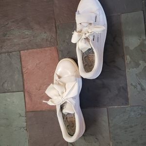 Puma Basket Heart Iridescent Ribbon Sneakers